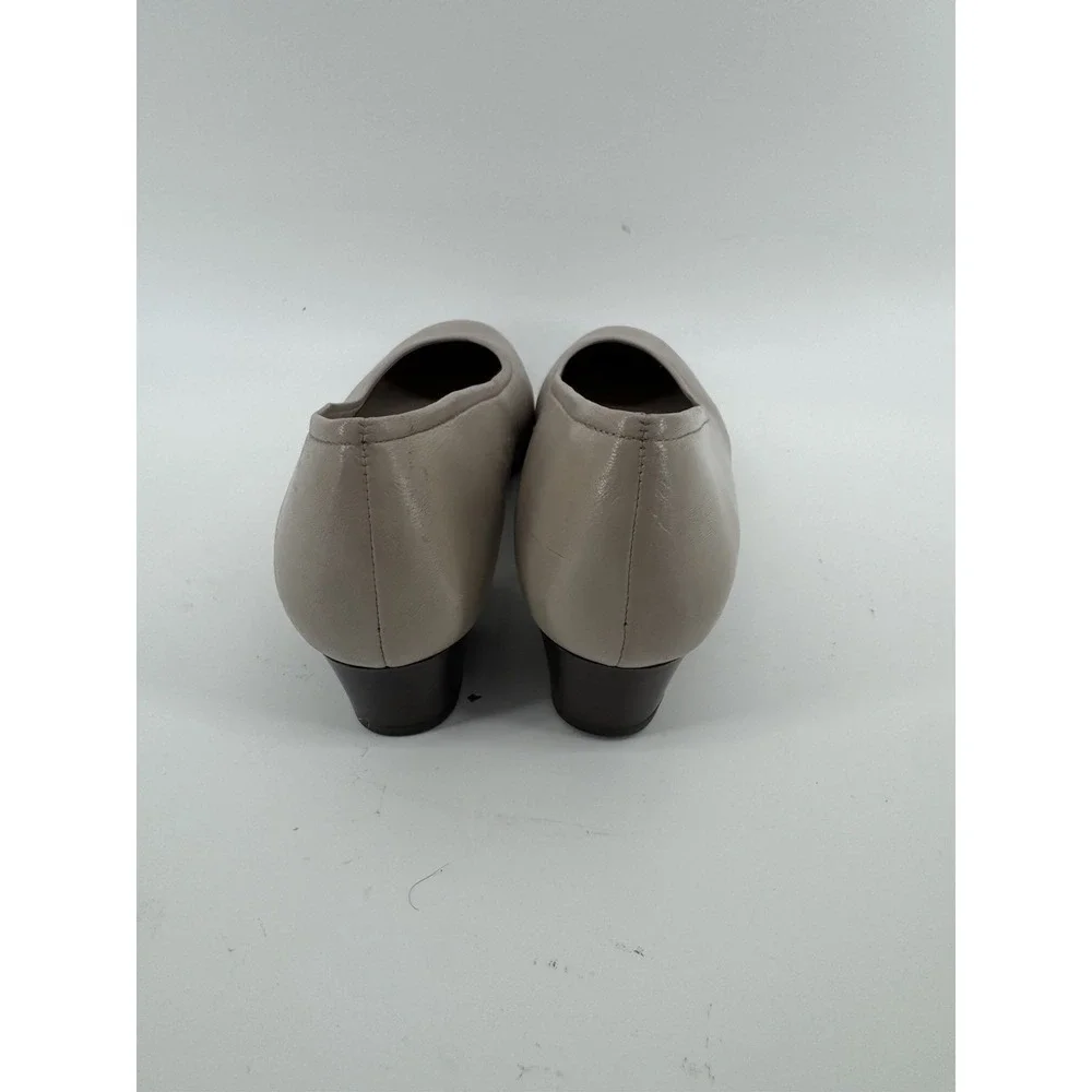 SAS Tan Italian Leather Slip-On Pumps Low Heel Support Comfort Shoe Womens 9.5WW